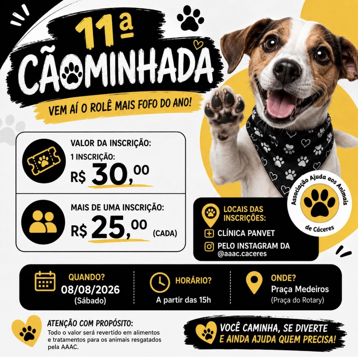 11ª Cãominhada da AAAC mobiliza Cáceres em prol da causa animal