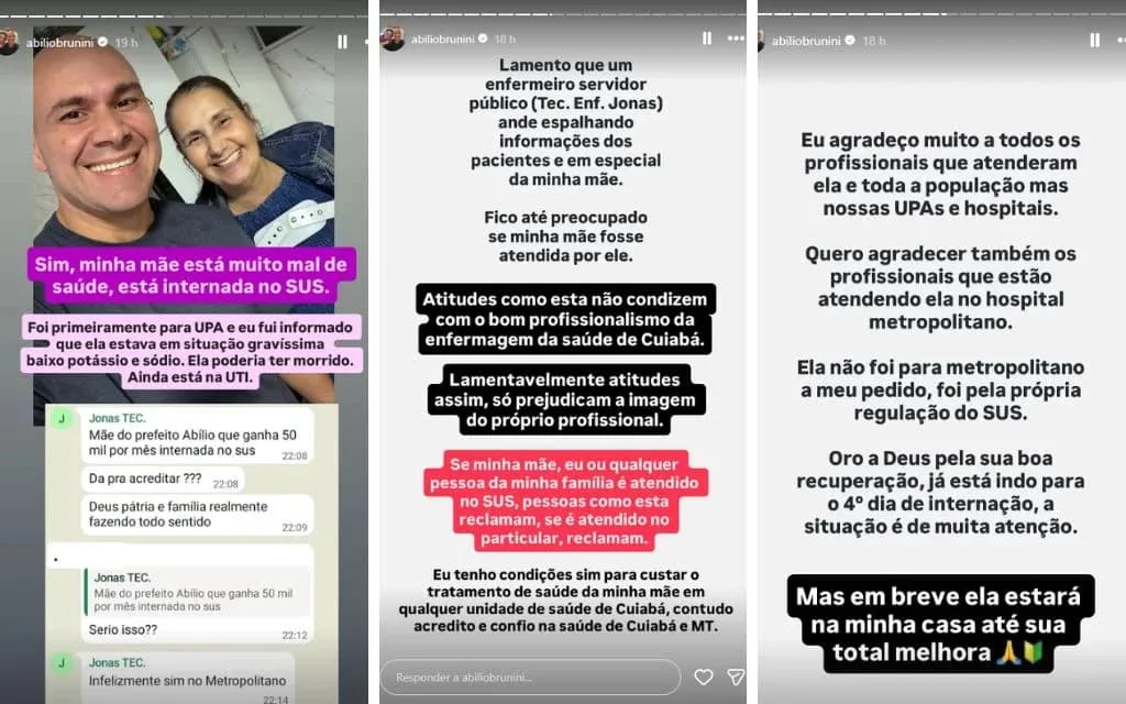 Abilio denuncia enfermeiro por expor internação da mãe em MT