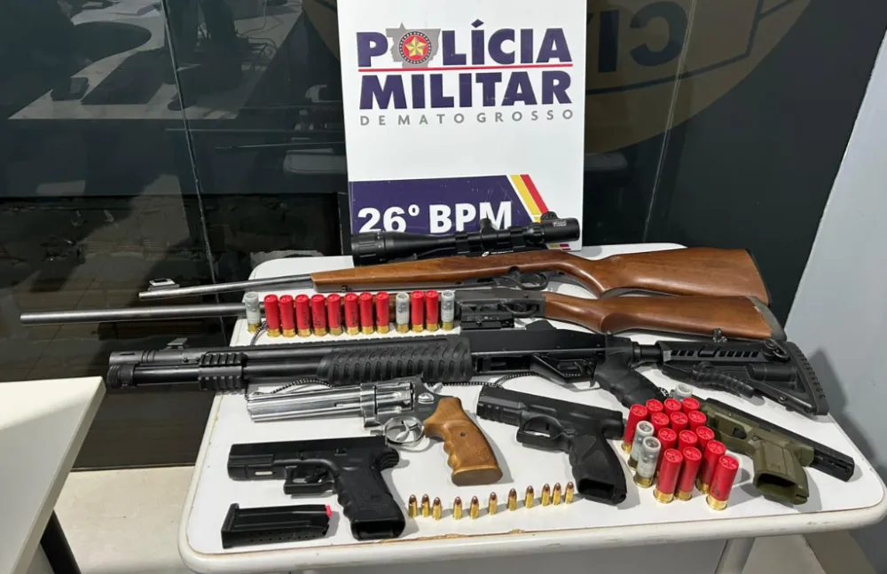 Apreensão de armas cresce 78% em Mato Grosso em 2026