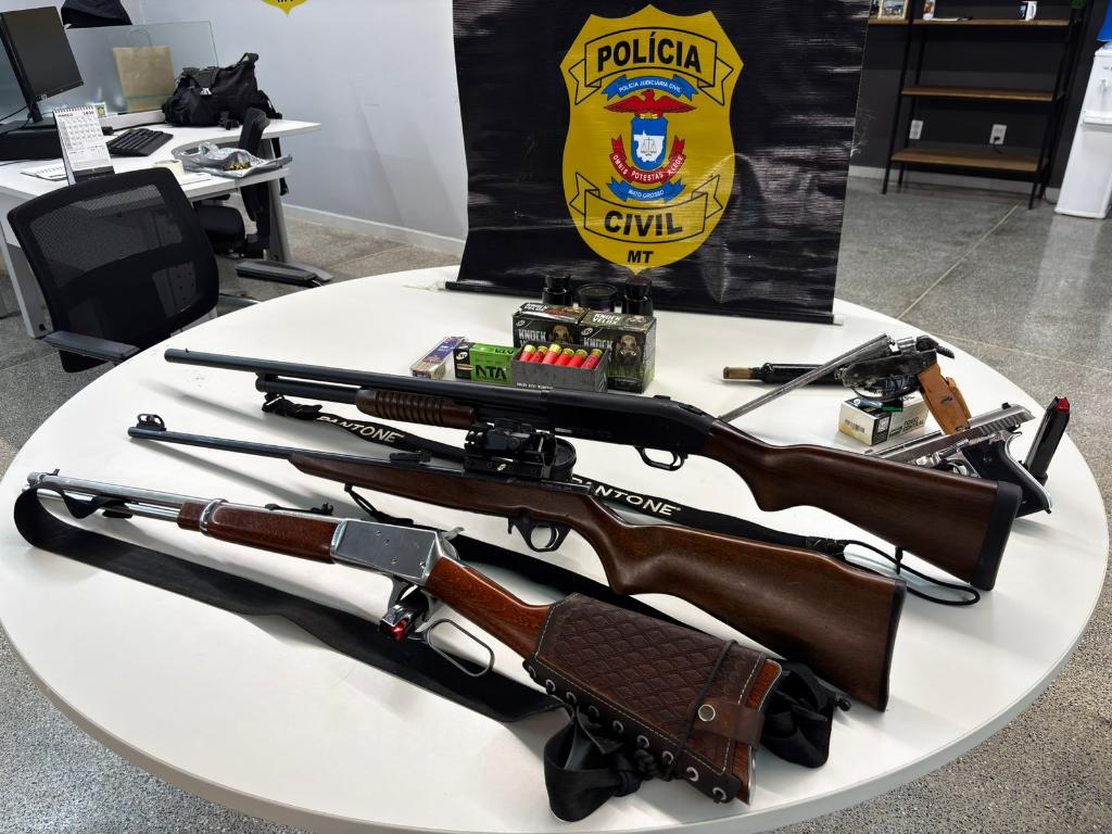 Armas ilegais são apreendidas em Água Boa