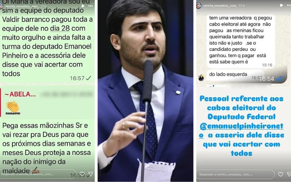 Cabos eleitorais cobram pagamento de Emanuelzinho em Nova Monte Verde, MT