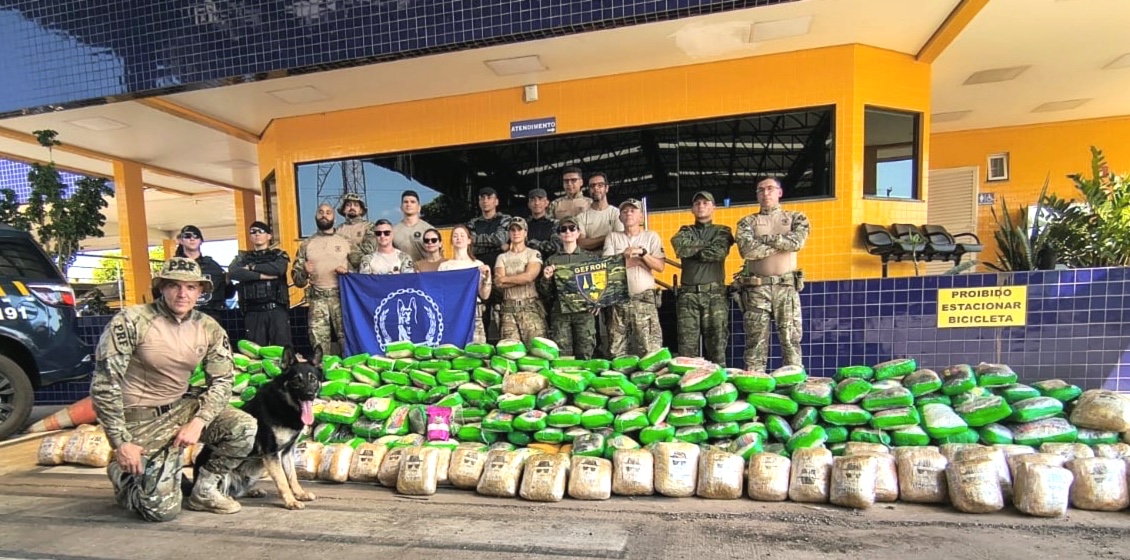 Cães farejadores acham 451 kg de drogas em caminhão em Mato Grosso