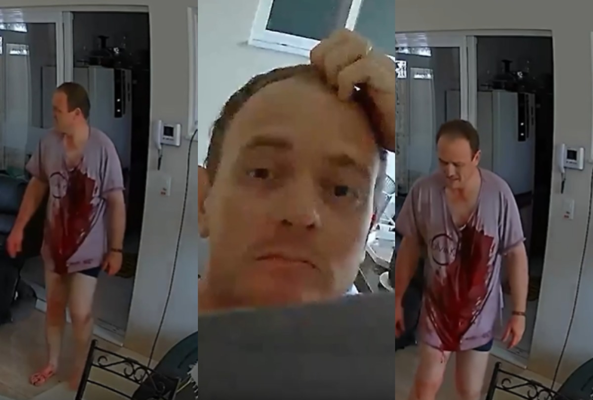 Câmeras revelam frieza de homem após matar esposa a facadas em MT