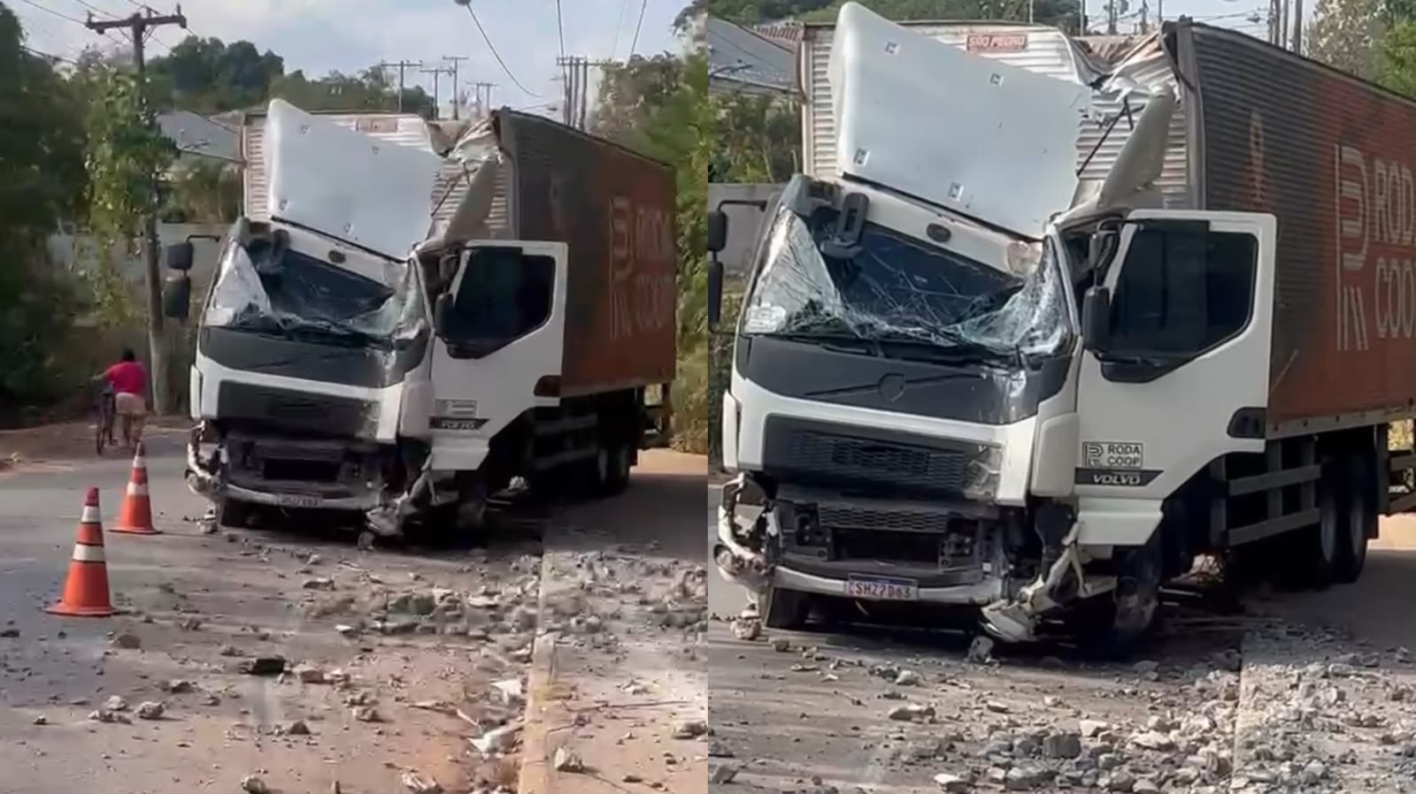 Caminhão atinge poste e corta energia em bairro de MT