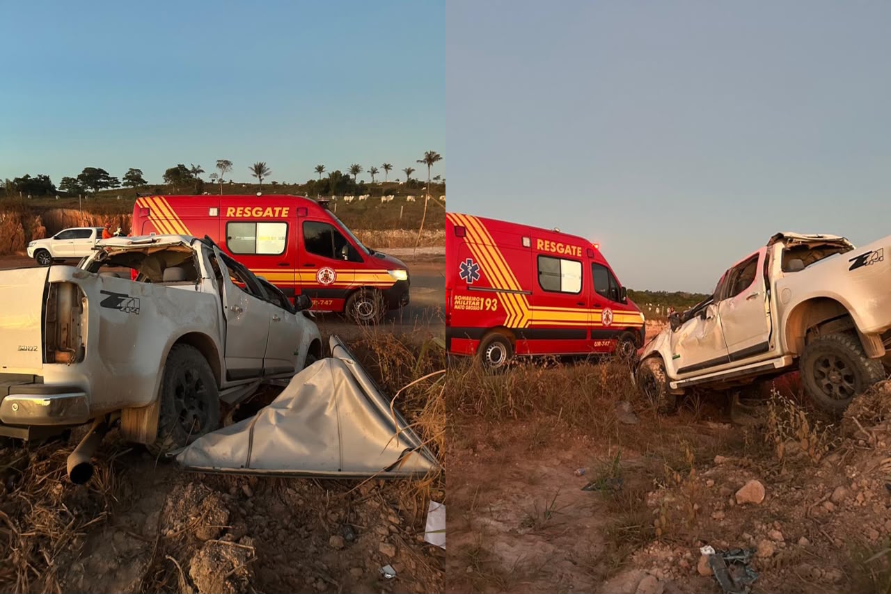 Caminhonete capota na MT-170 e deixa feridos no estado