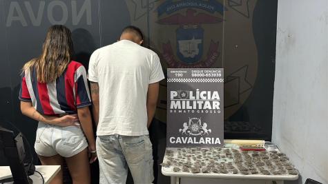 Casal é preso por tráfico com 145 porções de drogas em Nova Mutum MT
