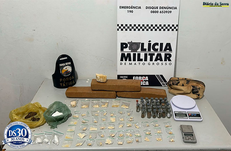 Casal preso com drogas e maconha em Tangará da Serra