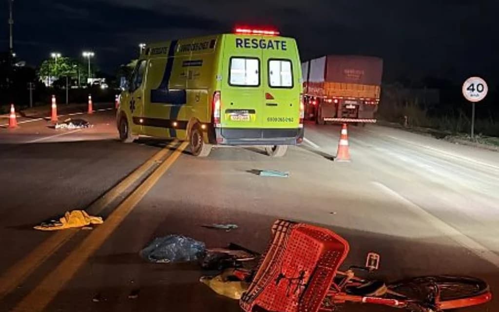 Ciclista morre atropelado no Trevo do Lagarto em Várzea Grande
