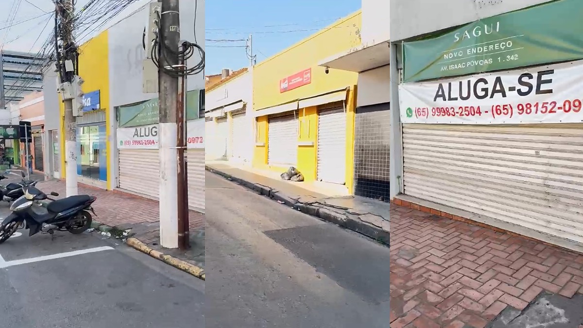Comércio central de Cuiabá esvazia por falta de segurança e acesso