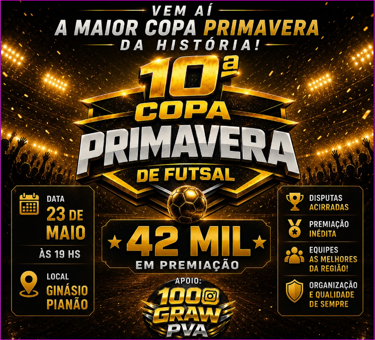 Copa Primavera de Futsal terá R$ 42 mil em prêmio
