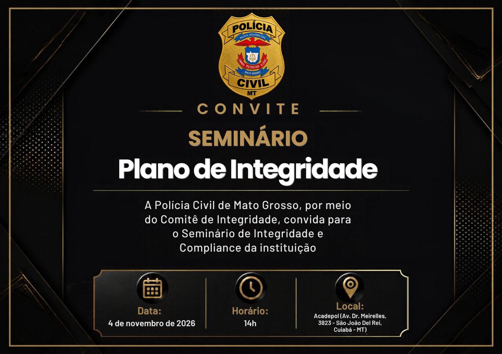 Cuiabá sedia seminário sobre compliance e ética na segurança em MT