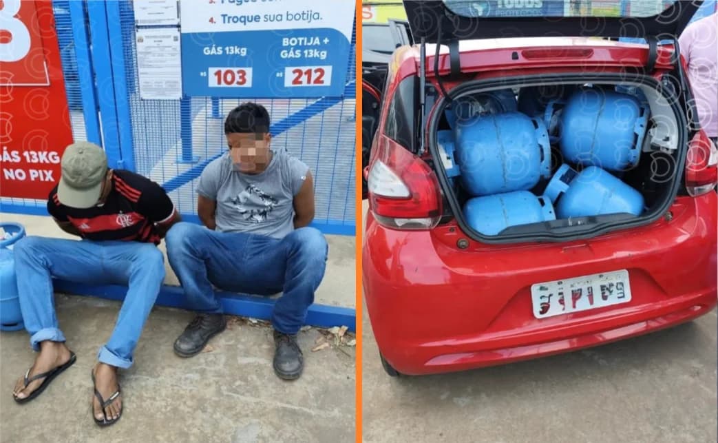 Dupla é presa em flagrante por furtar botijões de gás em Mato Grosso