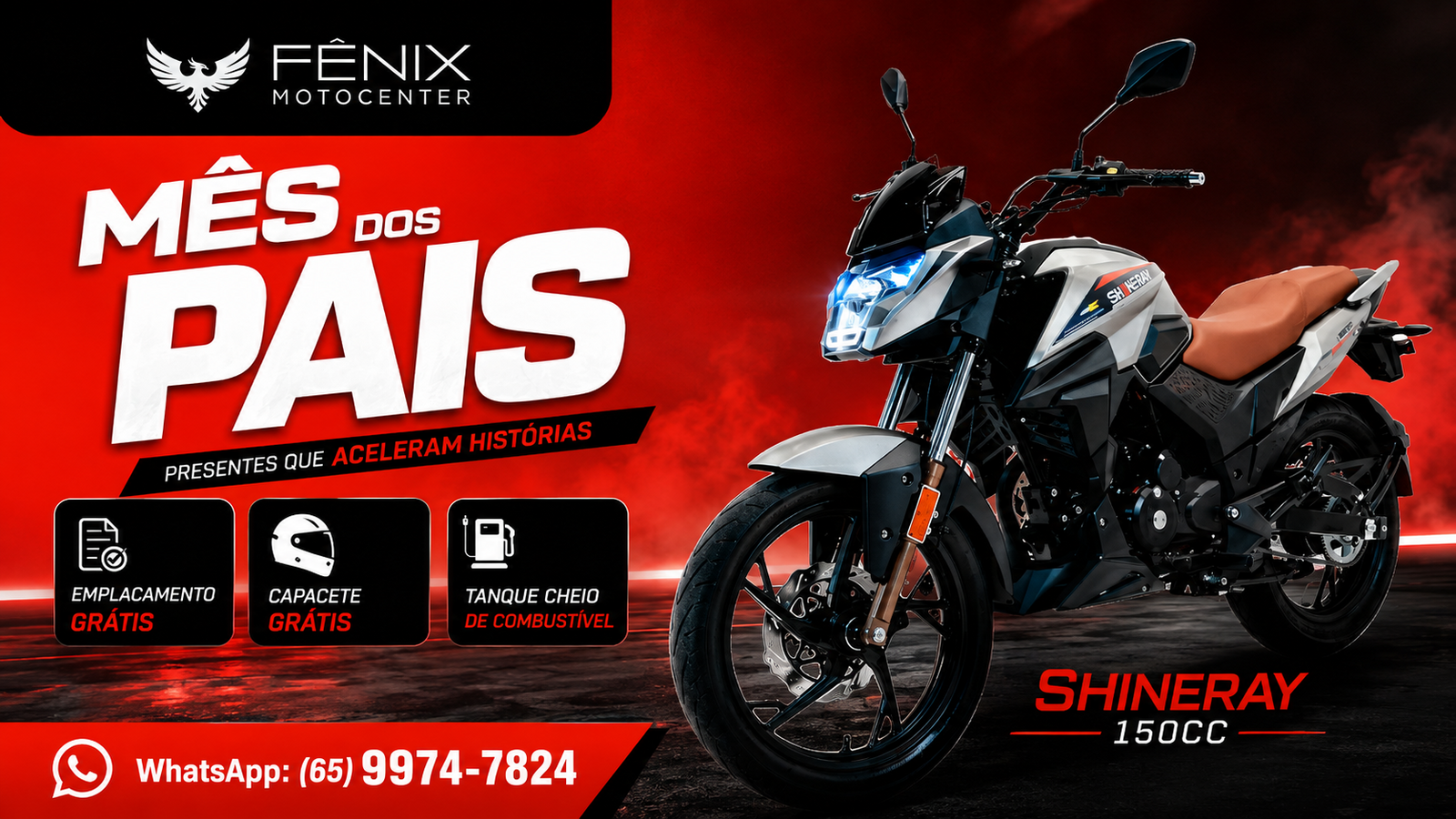 Fênix Motocenter mantém promoção de motos Shineray em Lucas do Rio Verde