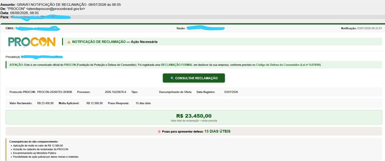Golpe usa nome do Procon e alerta empresários em Primavera