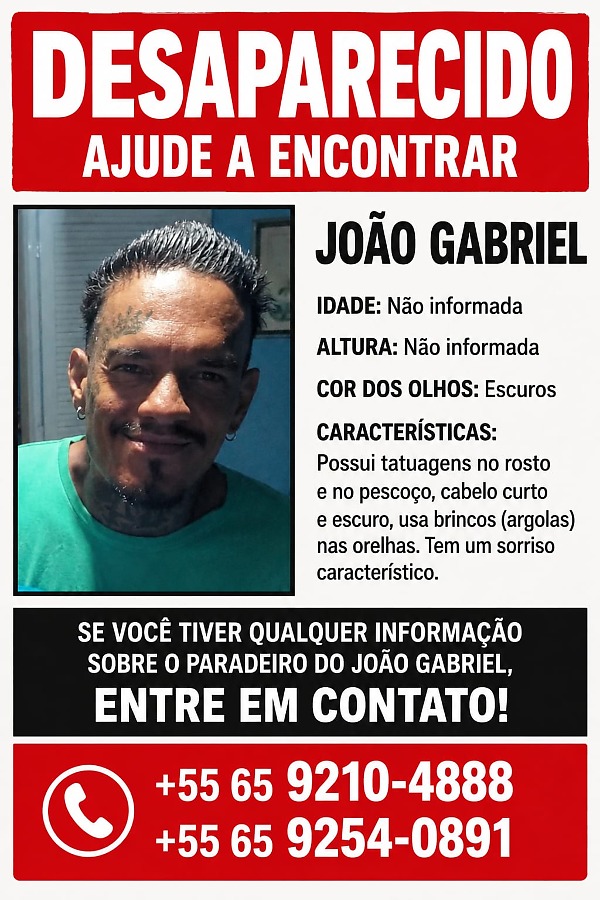 Homem desaparece e família busca paradeiro em Várzea Grande e MT
