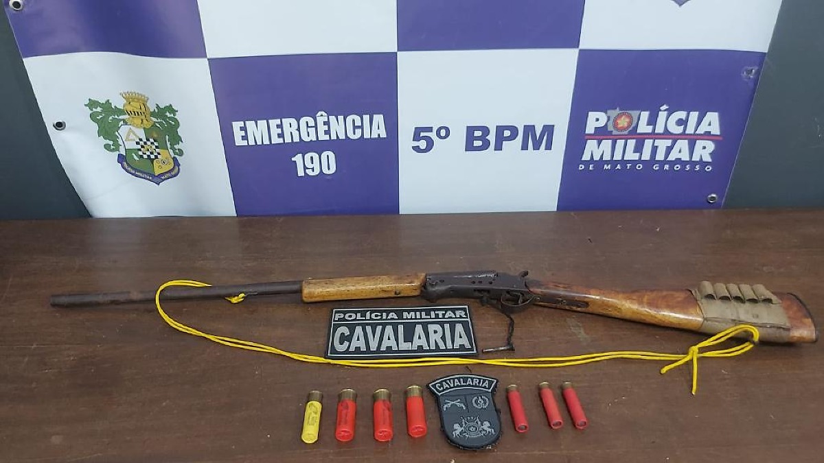 Homem é preso com espingarda na zona rural de Rondonópolis MT