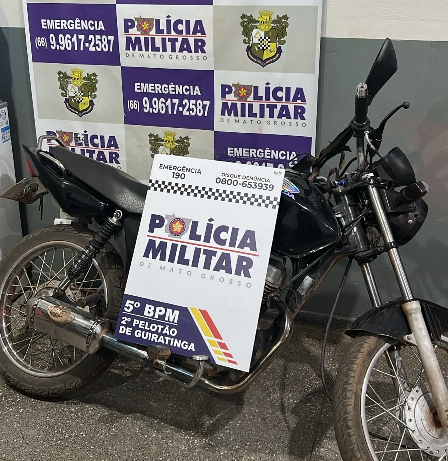 Homem é preso com moto roubada em Guiratinga, no estado