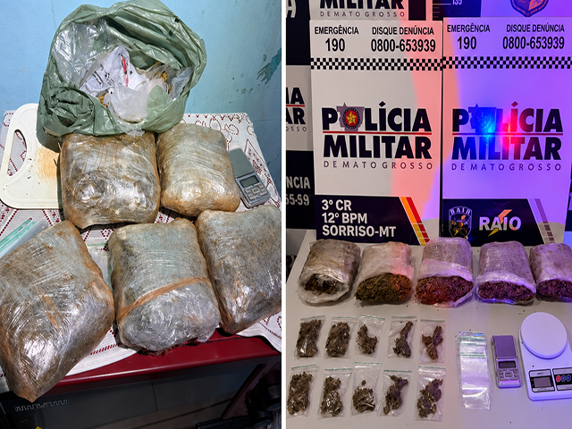 Homem é preso com quase 3 kg de skank pela RAIO em Sorriso