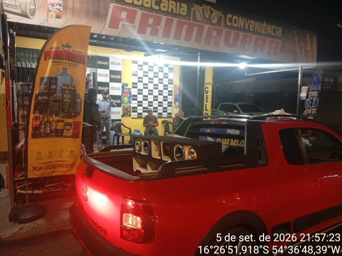 Homem é preso com som alto e ameaça PM em Rondonópolis
