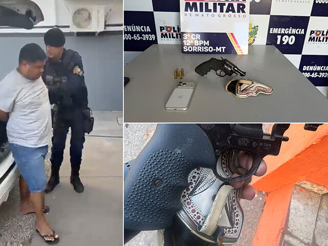 Homem é preso em Sorriso por ameaçar prima e portar arma