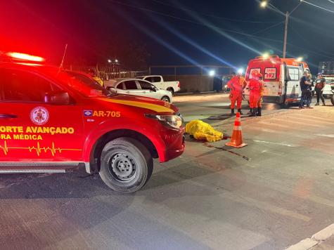 Idoso de 78 anos morre atropelado por moto em avenida de Cuiabá