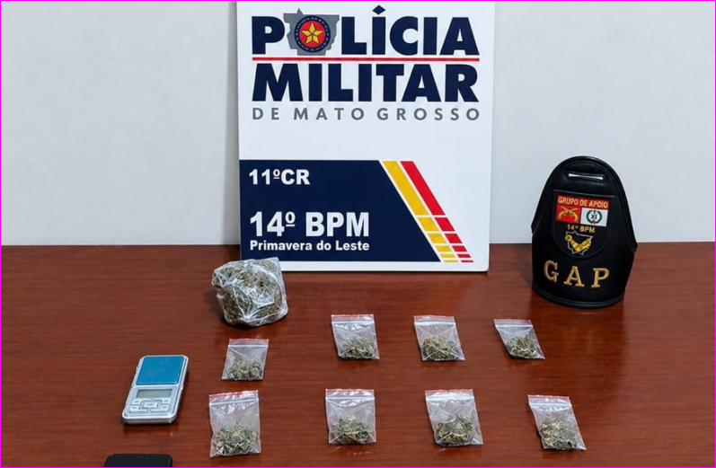 Jovem de 18 anos é abordado com drogas em Primavera do Leste