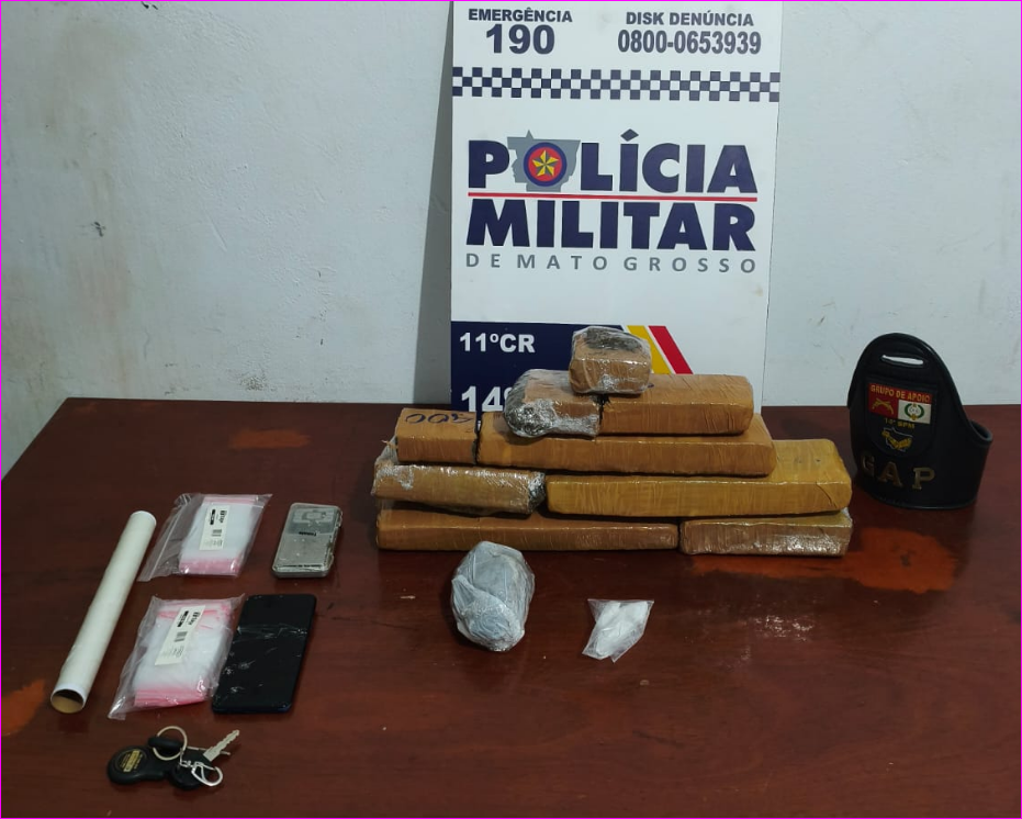 Jovem é preso com mais de 5 kg de drogas em Primavera do Leste
