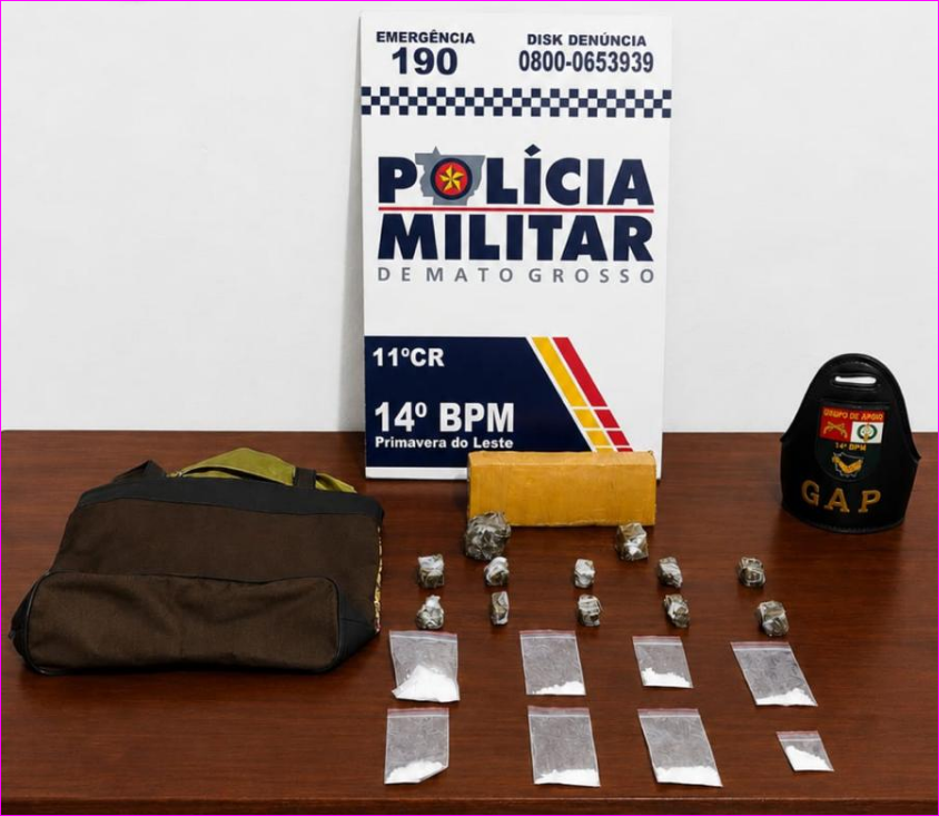 Jovem é preso por tráfico de drogas em Primavera do Leste