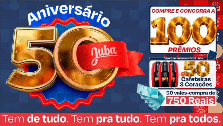 Juba Supermercado celebra 50 anos com prêmios em Cáceres