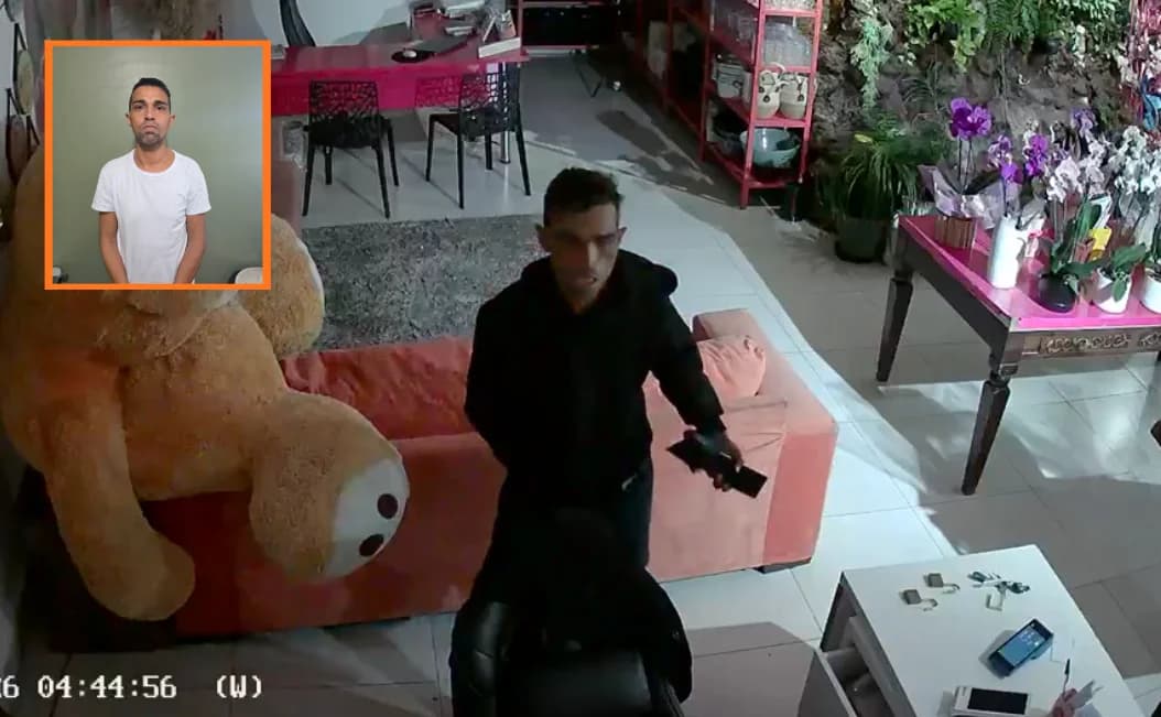 Ladrão invade floricultura, rende guarda e acaba preso em Cuiabá