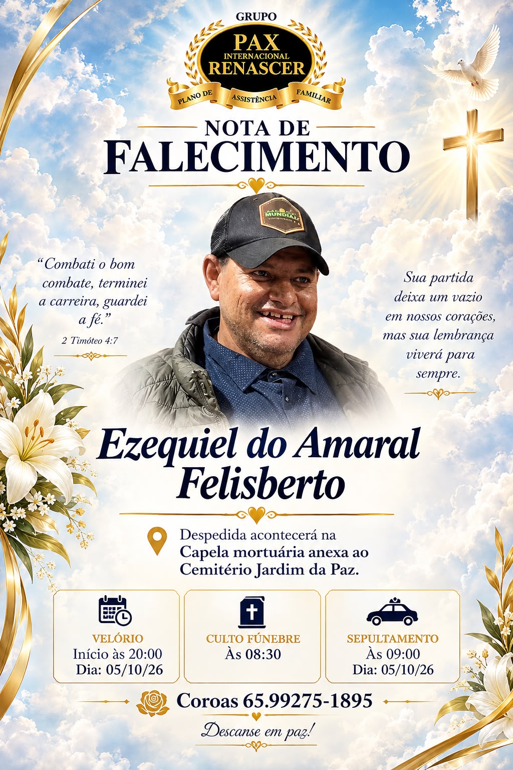 Morre Ezequiel do Amaral Felisberto em Lucas do Rio Verde