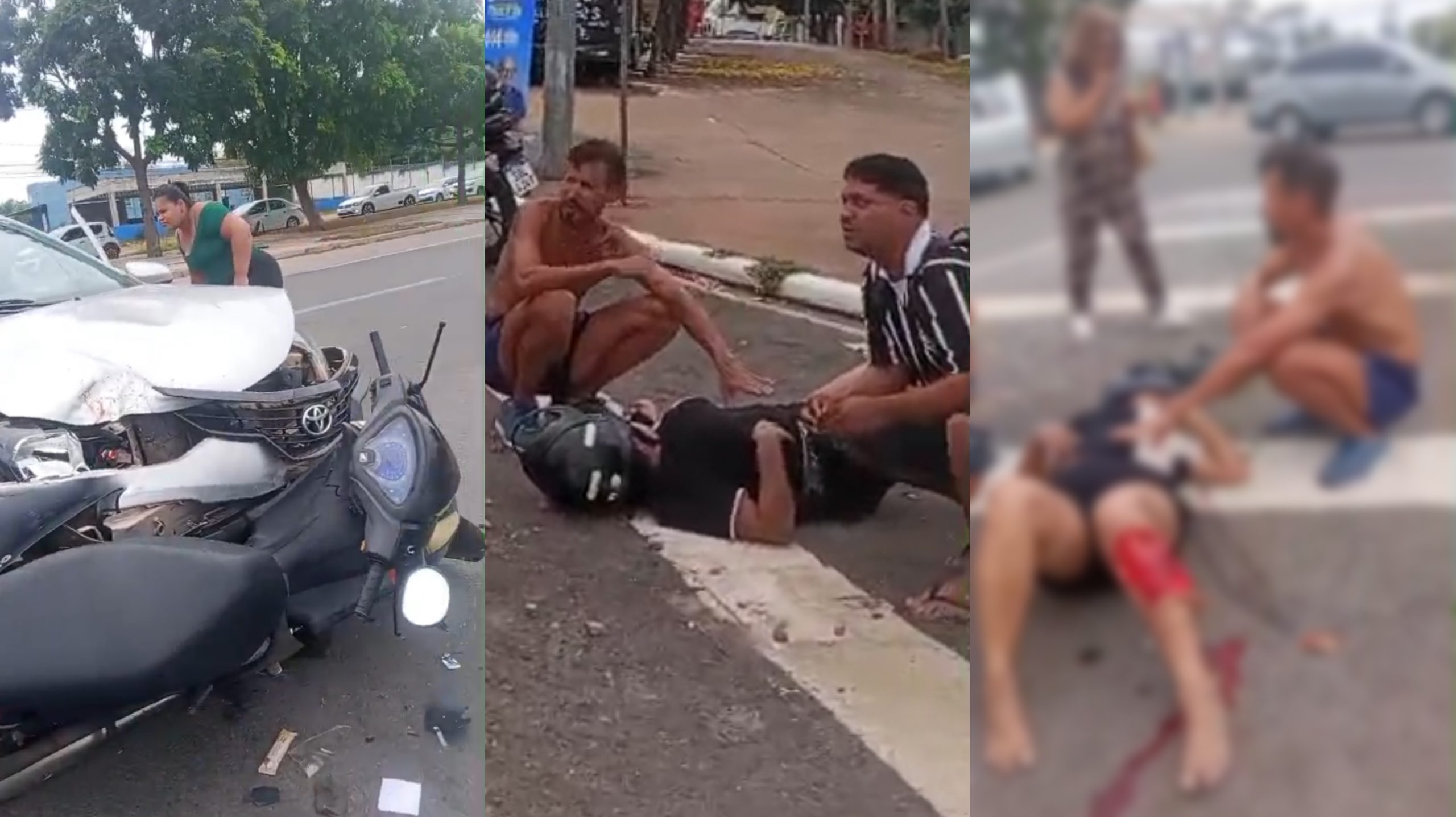 Motociclista sofre fratura exposta após batida em Cuiabá