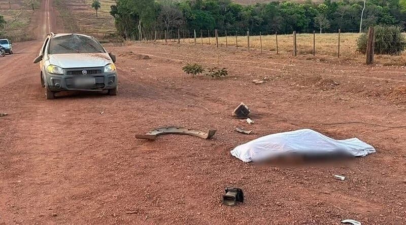 Motorista morre arremessado em capotamento na zona rural de Rondonópolis