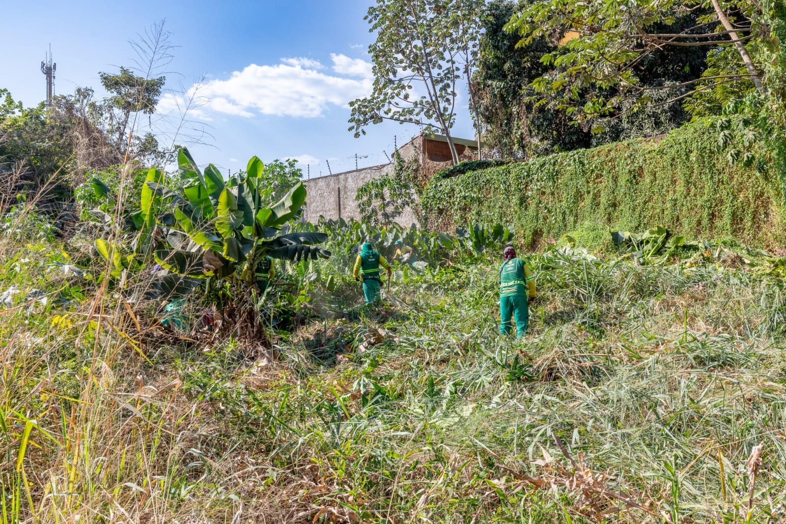Mutirão limpa córrego e retira geladeiras e sofás em Cuiabá