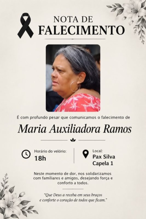 Nota de pesar pelo falecimento de servidora em Cáceres
