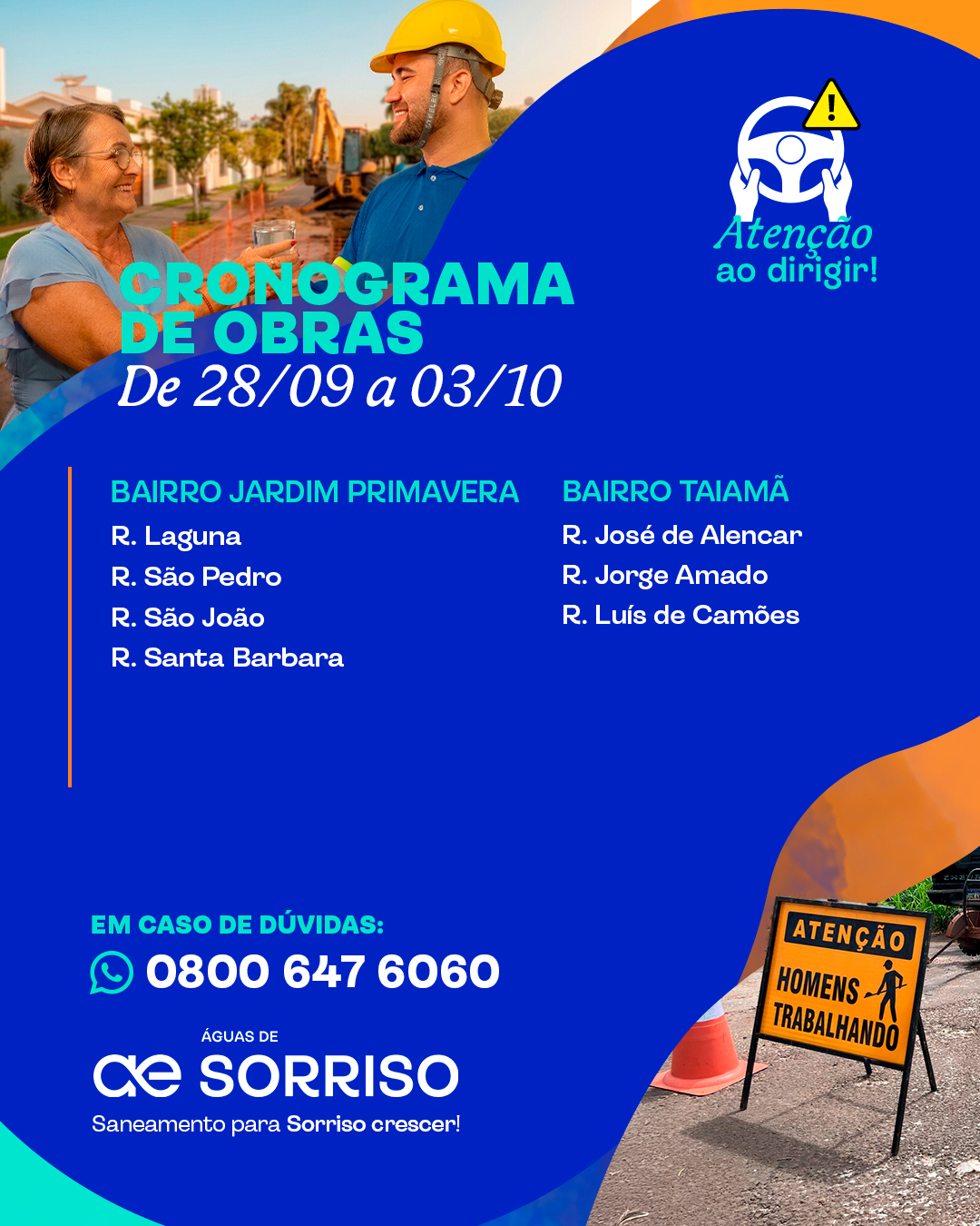 Obras de saneamento avançam em bairros de Sorriso