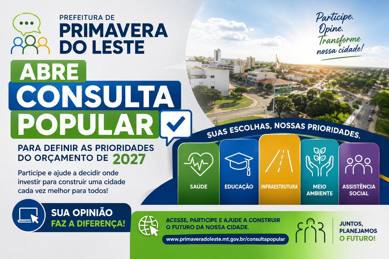 Orçamento de 2027 em Primavera do Leste recebe sugestões populares