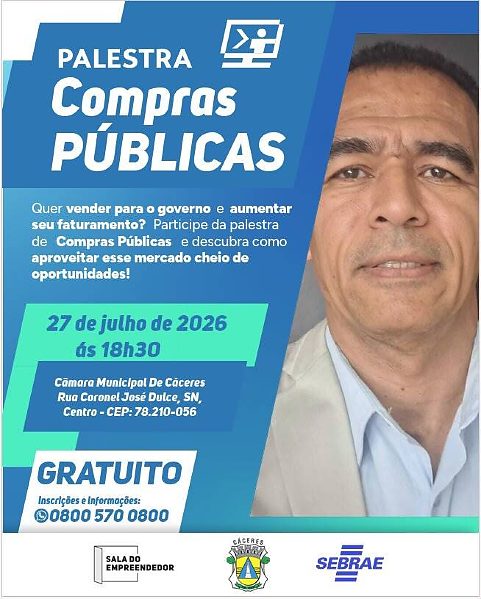 Palestra gratuita aborda compras públicas para empresas em Cáceres