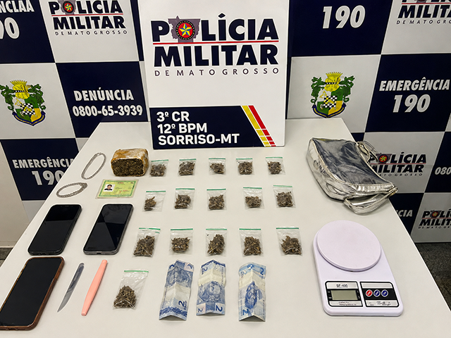 PM apreende drogas e balança de precisão após fuga em Sorriso