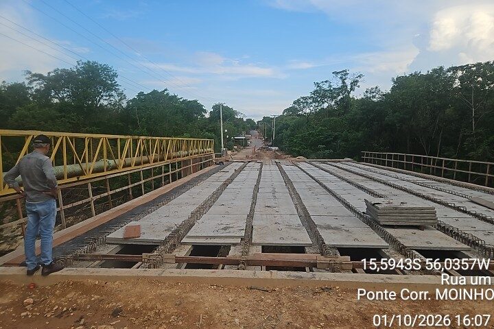 Ponte em Cuiabá atinge 83% de execução e entra na reta final