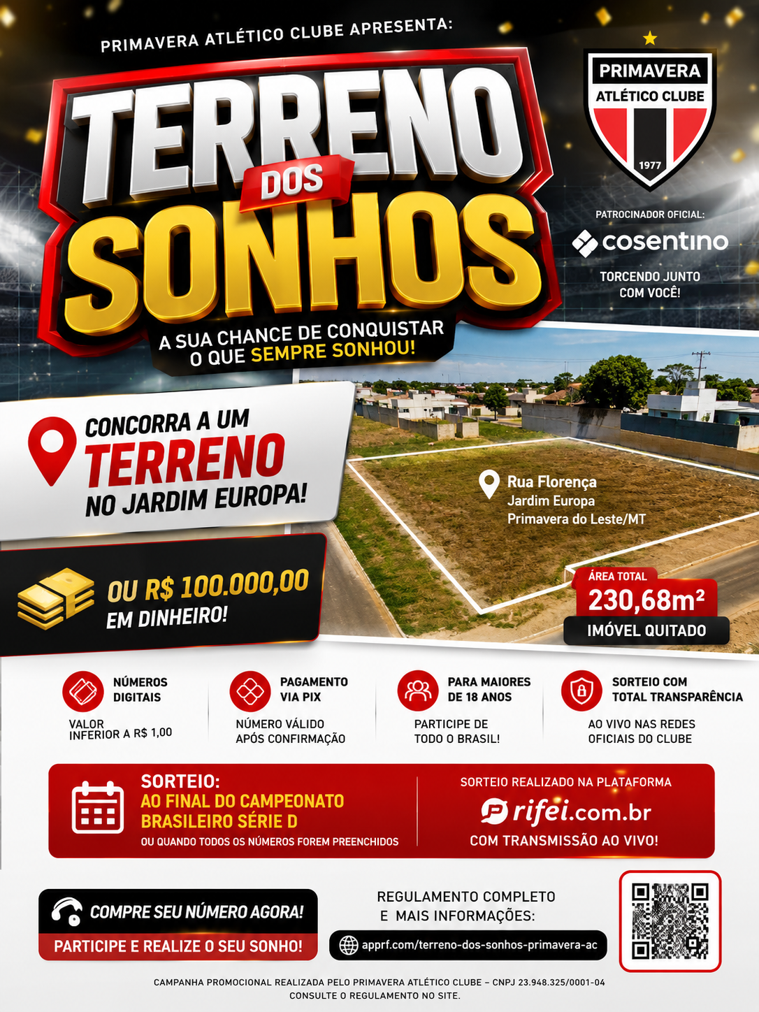 Primavera AC lança campanha com terreno em Primavera do Leste
