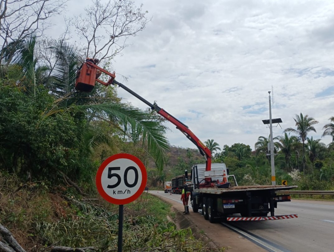 Serra de São Vicente tem bloqueios na BR-364 para poda