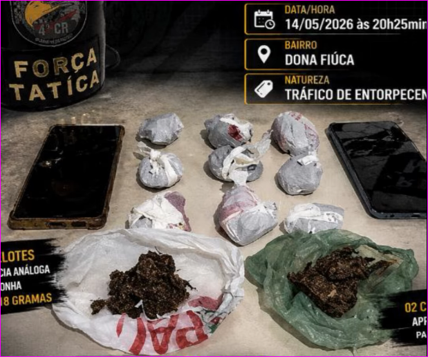 Suspeito tenta destruir provas e é preso por tráfico em Rondonópolis