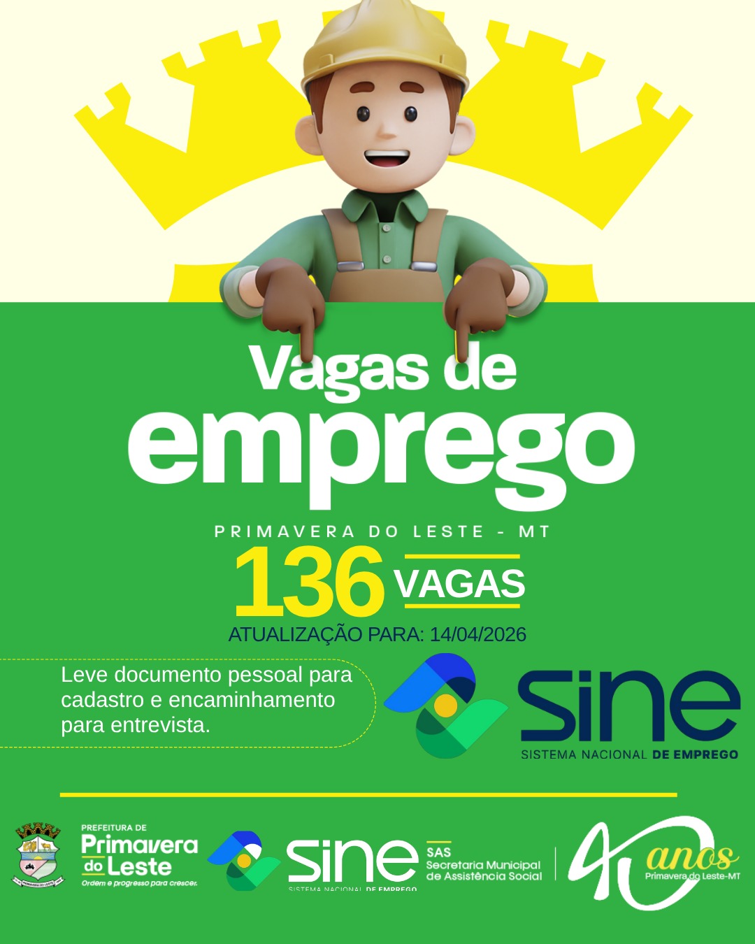 Vagas de Emprego em Primavera do Leste: Sine Oferece 136 Oportunidades