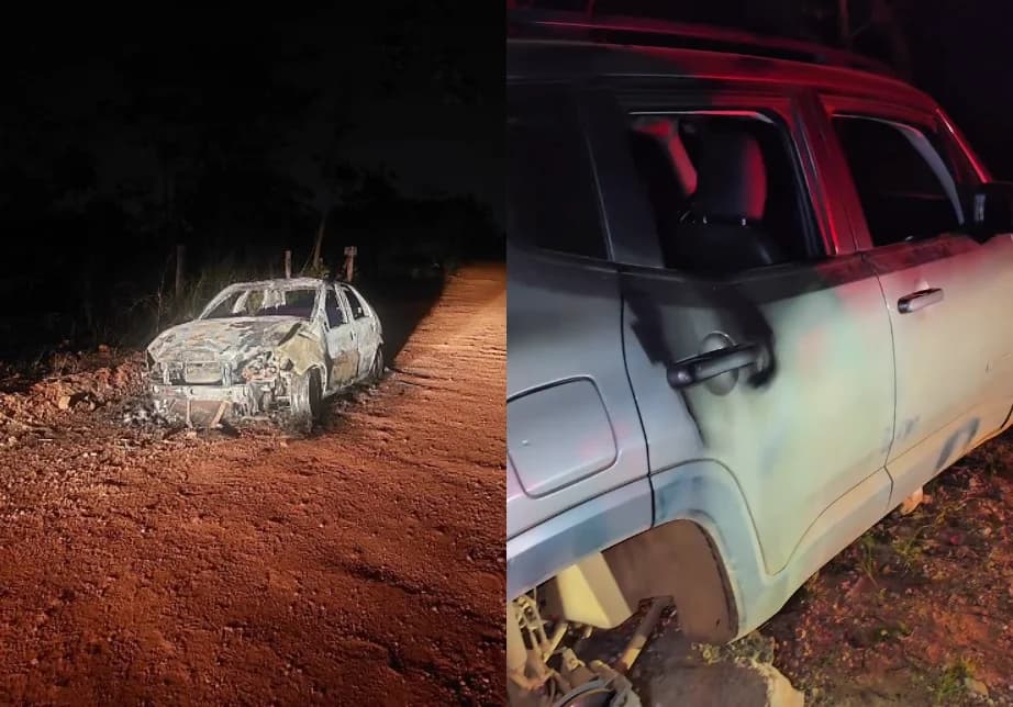 Veículo roubado e outro incendiado são achados em Cuiabá